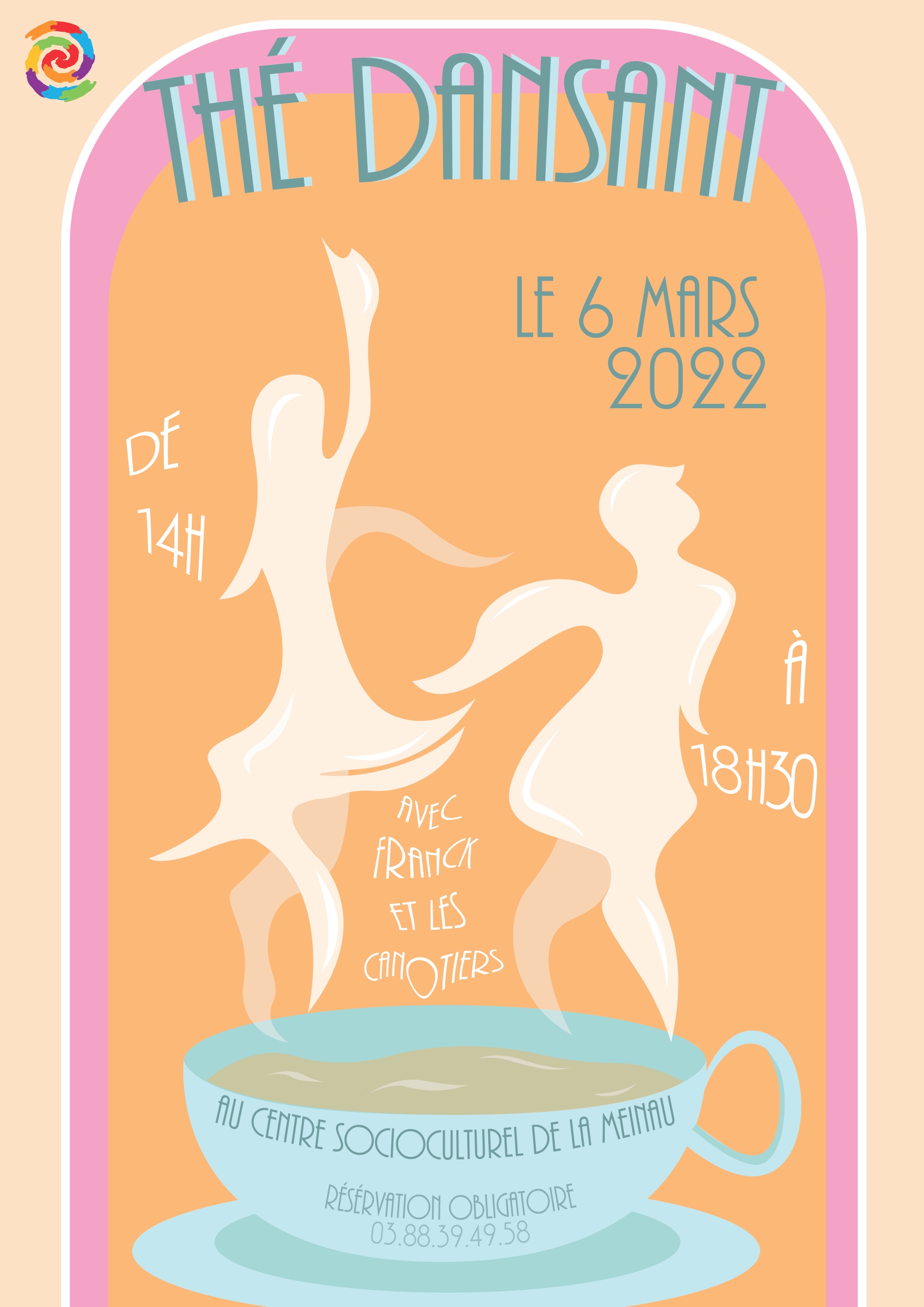 Flyer événement "thé dansant" au CSC de la Meinau