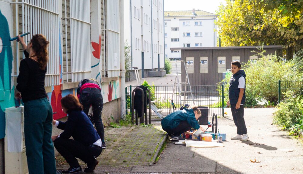 Lors de la fête de la Maison du projet, le samedi 28 septembre, l'objectif était de proposer une fresque participative