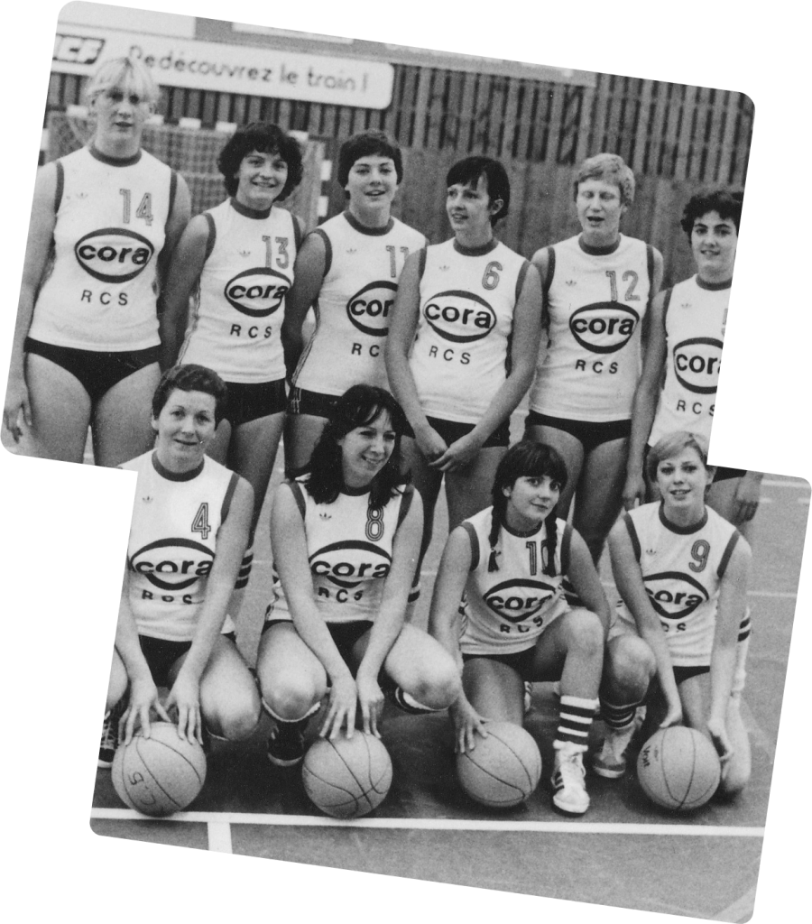 L’équipe féminine de basket-ball du Racing Club de Strasbourg, en 1975