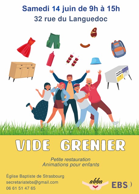 Affiche du Vide grenier de la Meinau, le samedi 14 juin 2025