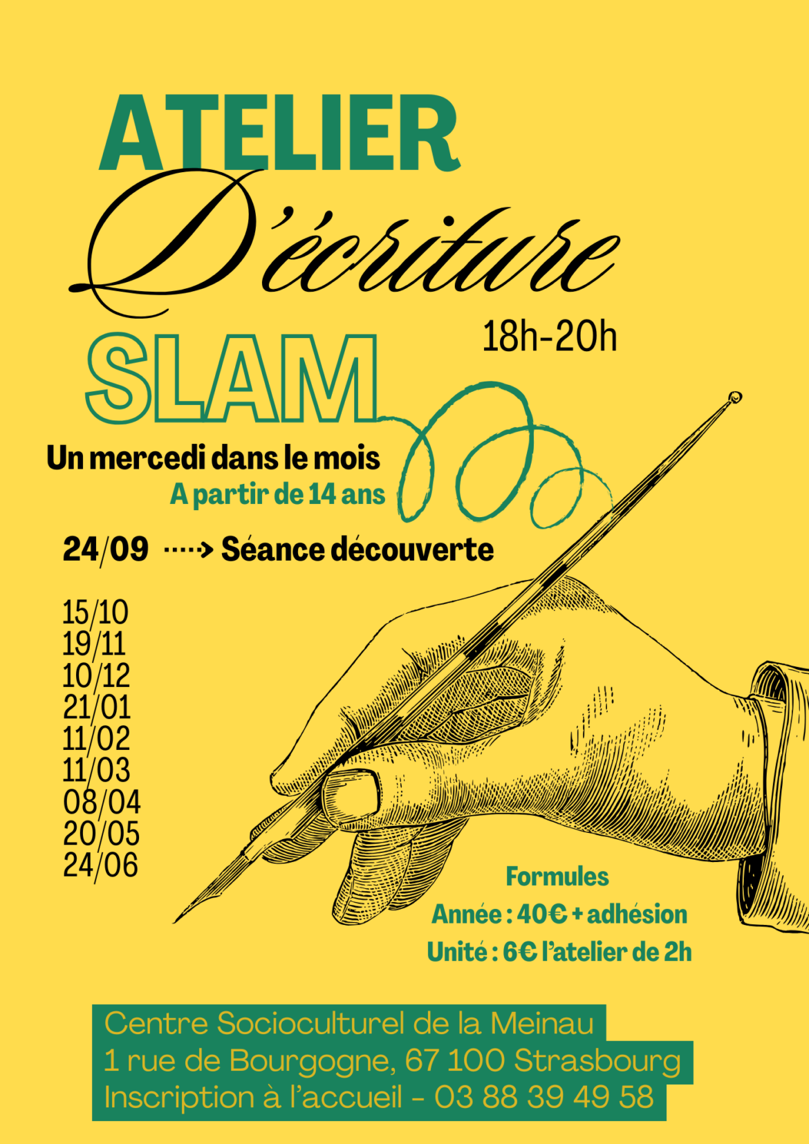 Atelier d&rsquo;écriture slam